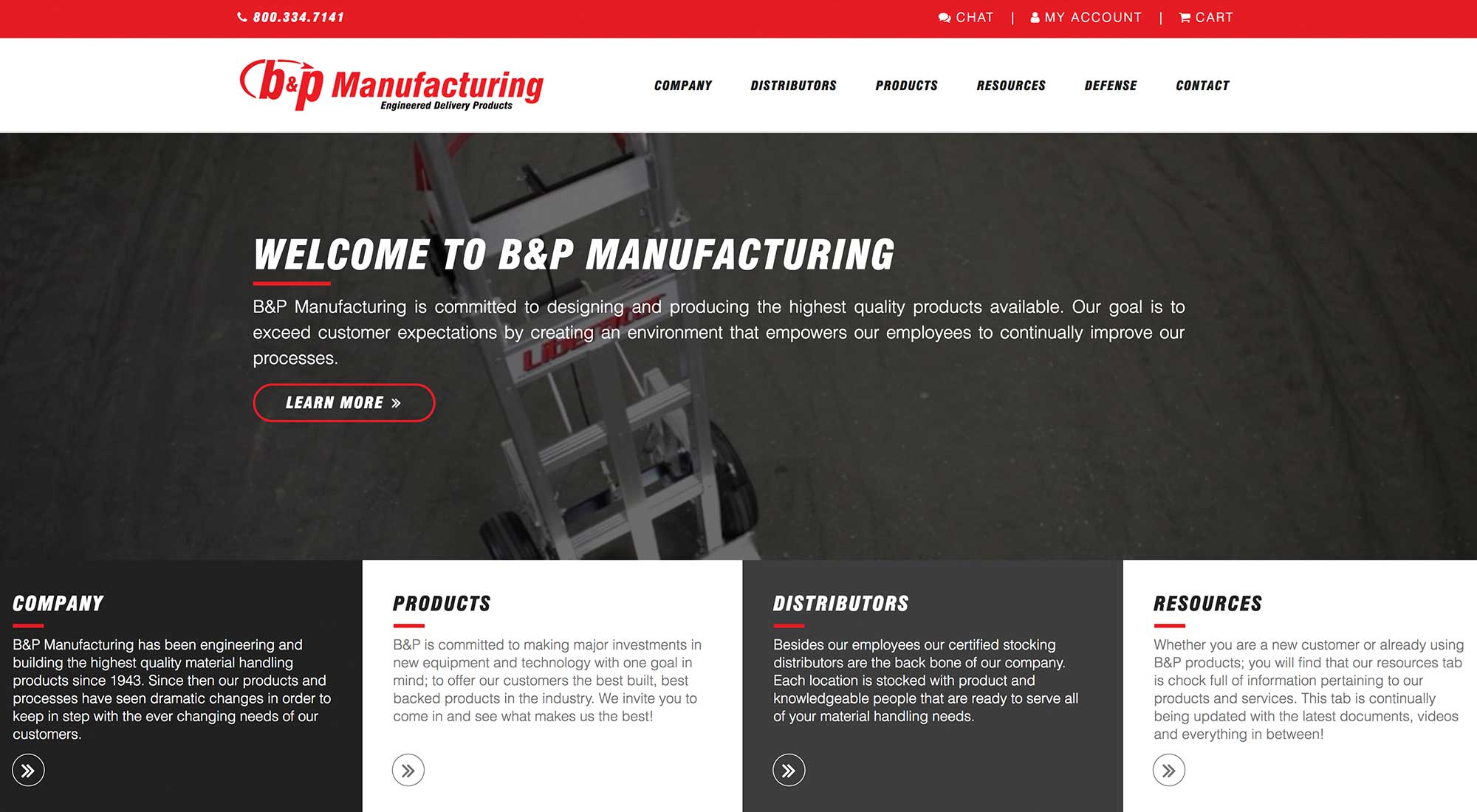 B&P Manufacturing Cadillac Enterprise Business Website Designer